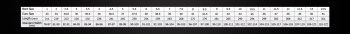 BONT Sizing Chart